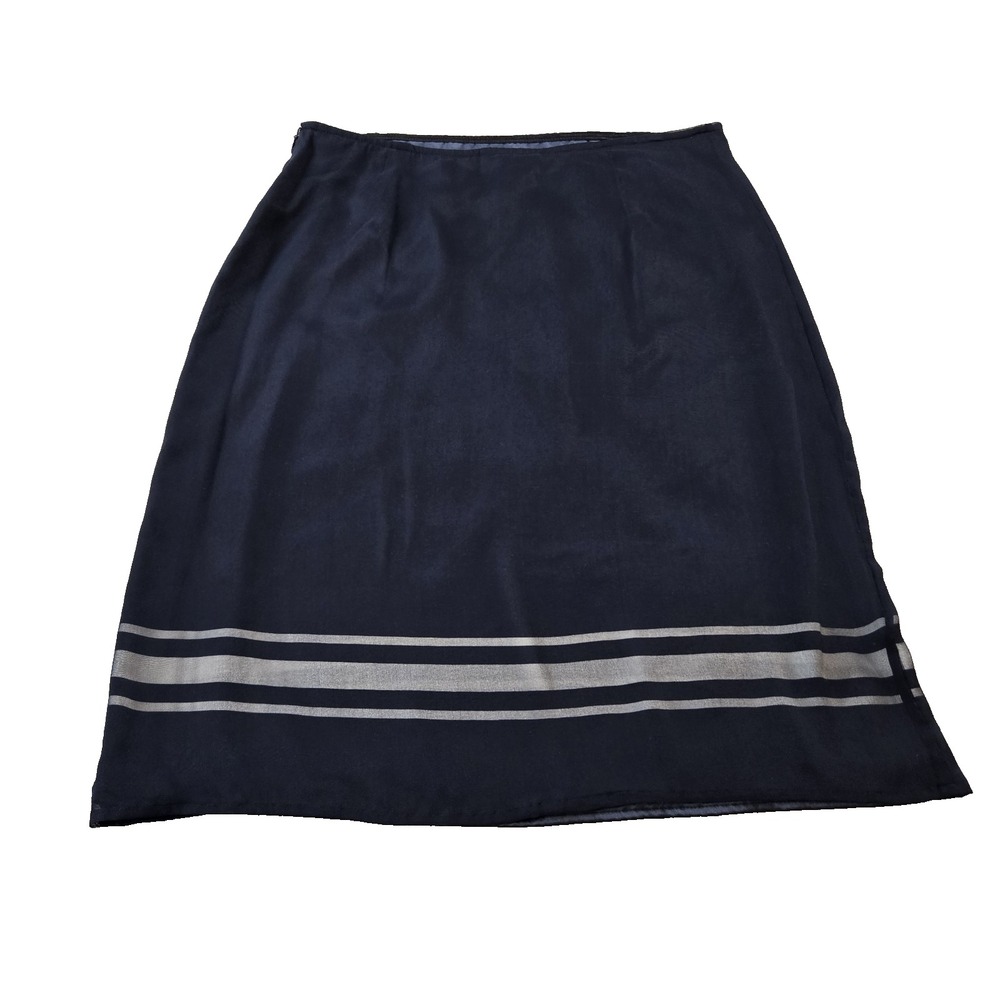 Laura Leigh Women's Silk Skirt Handkerchief Pattern Lined Side Zip Size 10 - Picture 2 of 12